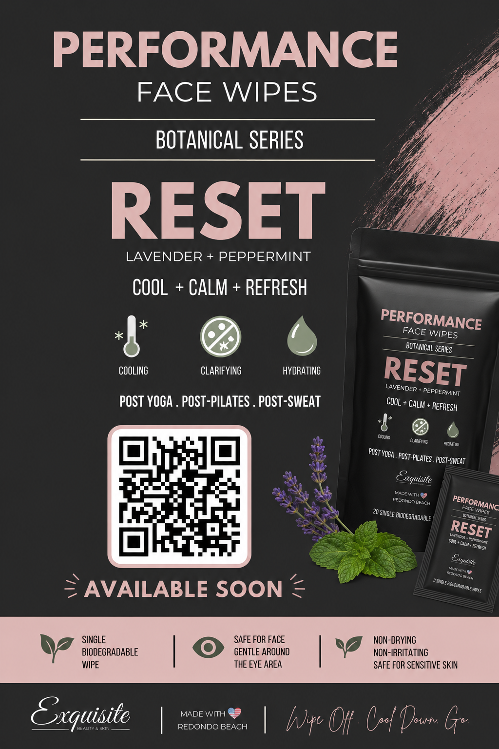 Performance Face Wipes – "Reset" Lavender + Peppermint PRE-ORDER NOW
