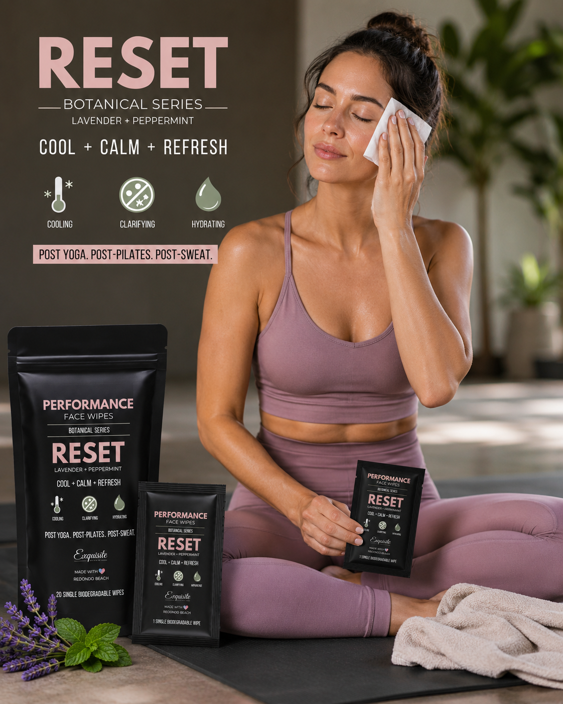 Performance Face Wipes – "Reset" Lavender + Peppermint PRE-ORDER NOW