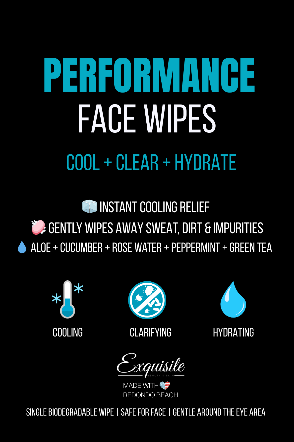 Performance Face Wipes – Cooling, Acne-Fighting Wipes for Teens & Athletes